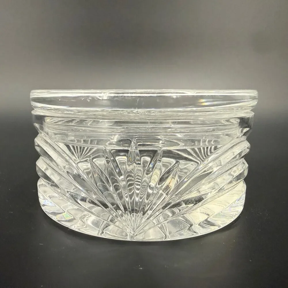 Marquis by Waterford Crystal glass Round Calais Box & Lid Hollywood Regency Glam